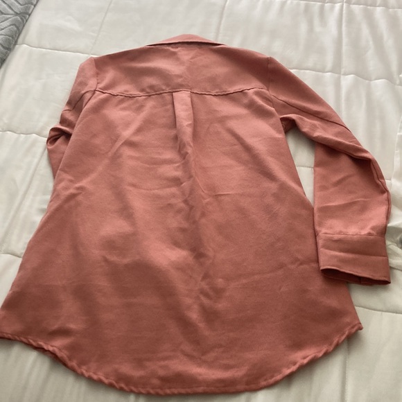 LuLaRoe Abigail XS solid dusty rose oversized light shacket w/ side pockets - Picture 8 of 9